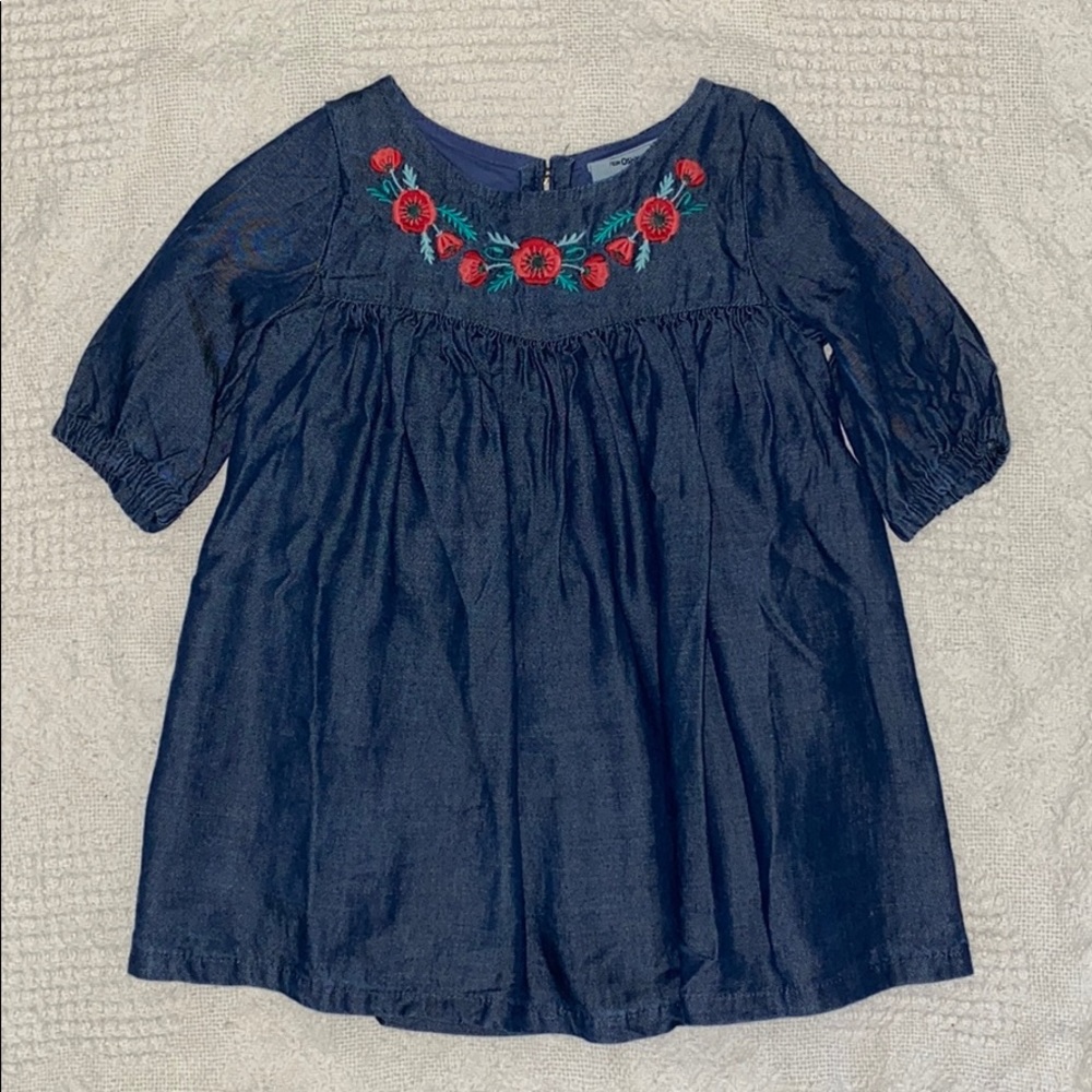EUC Jean Red Embroidered Poppy Dress